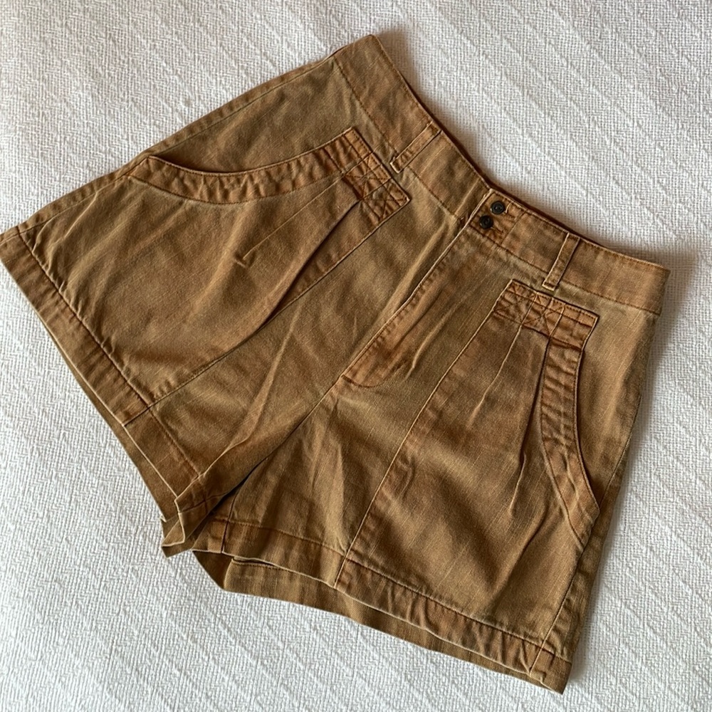 Tan high waisted shorts